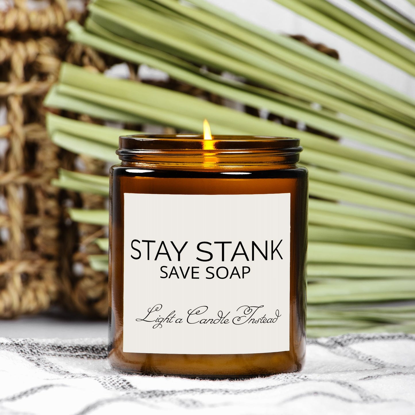 Candle Amber Jar 9oz - STAY STANK