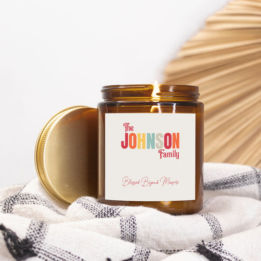 Candle Amber Jar 9oz - CUSTOMIZABLE