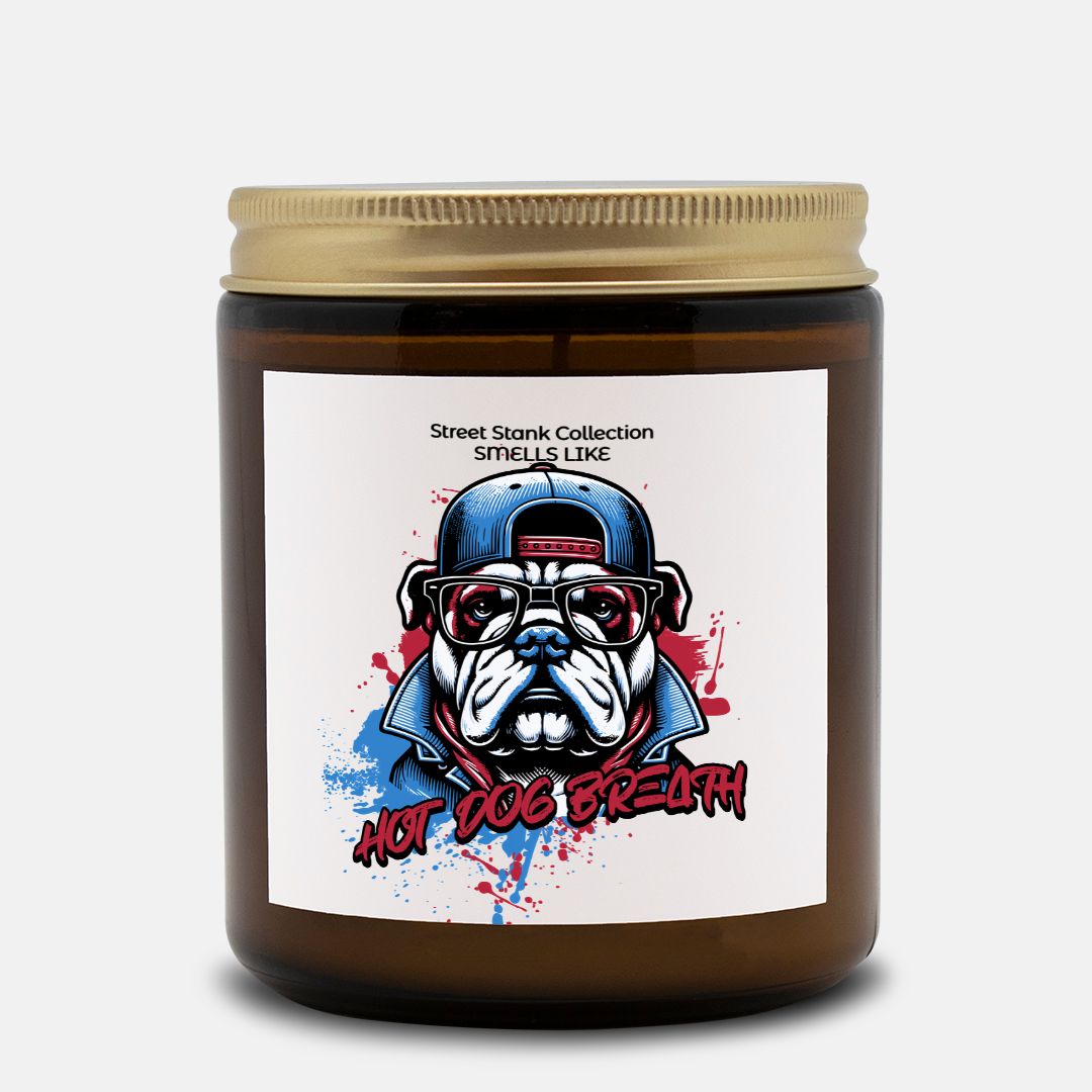 Candle Amber Jar 9oz - SMELLS LIKE HOT DOG BREATH