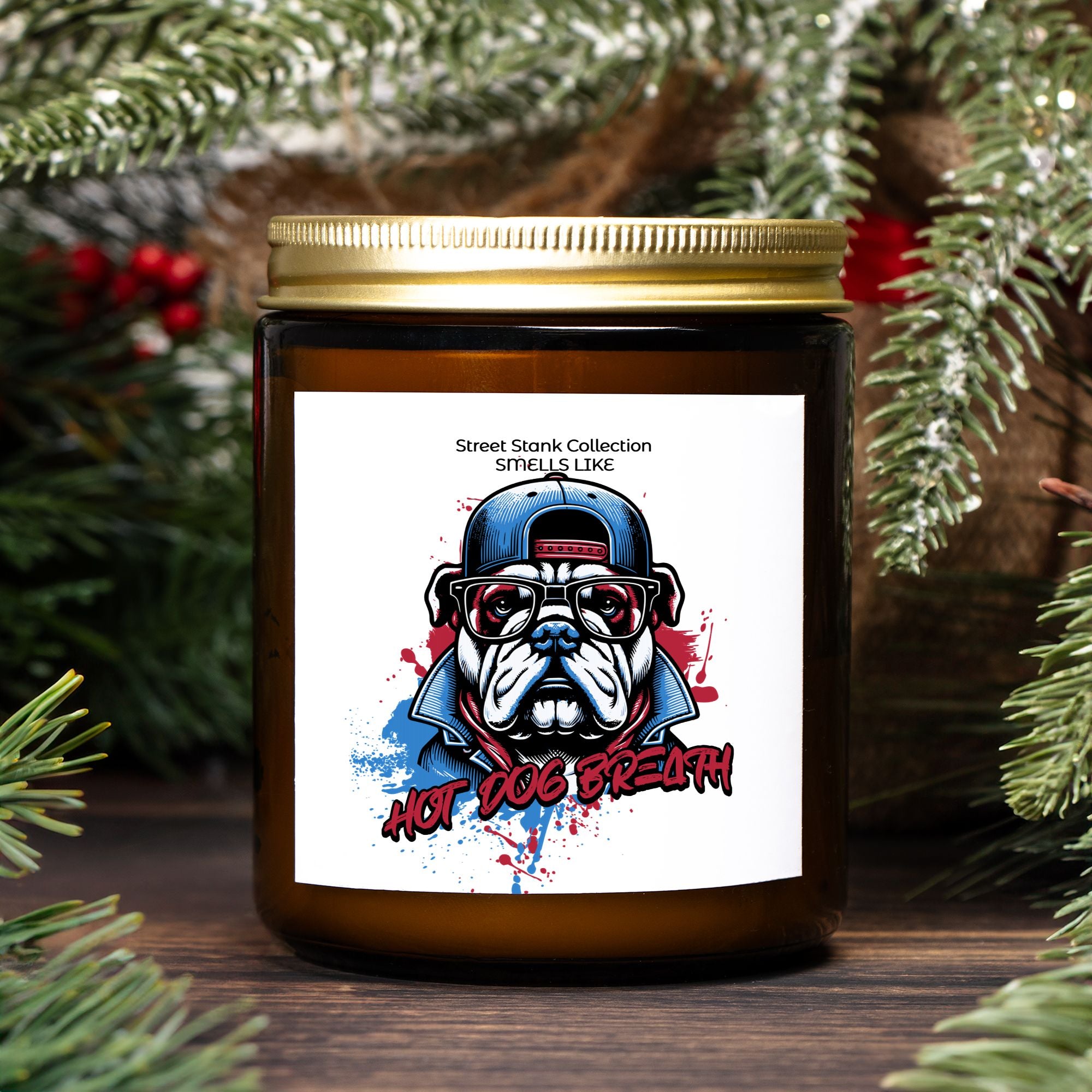 Candle Amber Jar 9oz - SMELLS LIKE HOT DOG BREATH