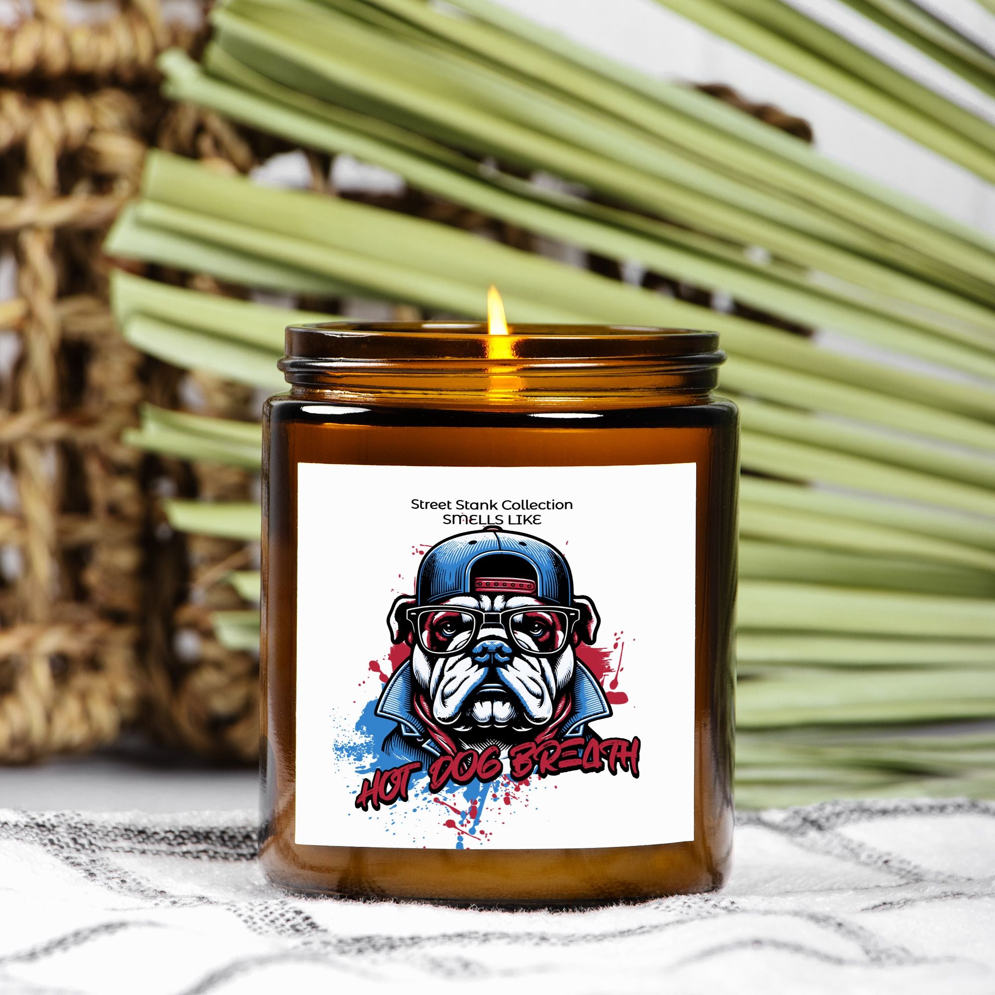Candle Amber Jar 9oz - SMELLS LIKE HOT DOG BREATH