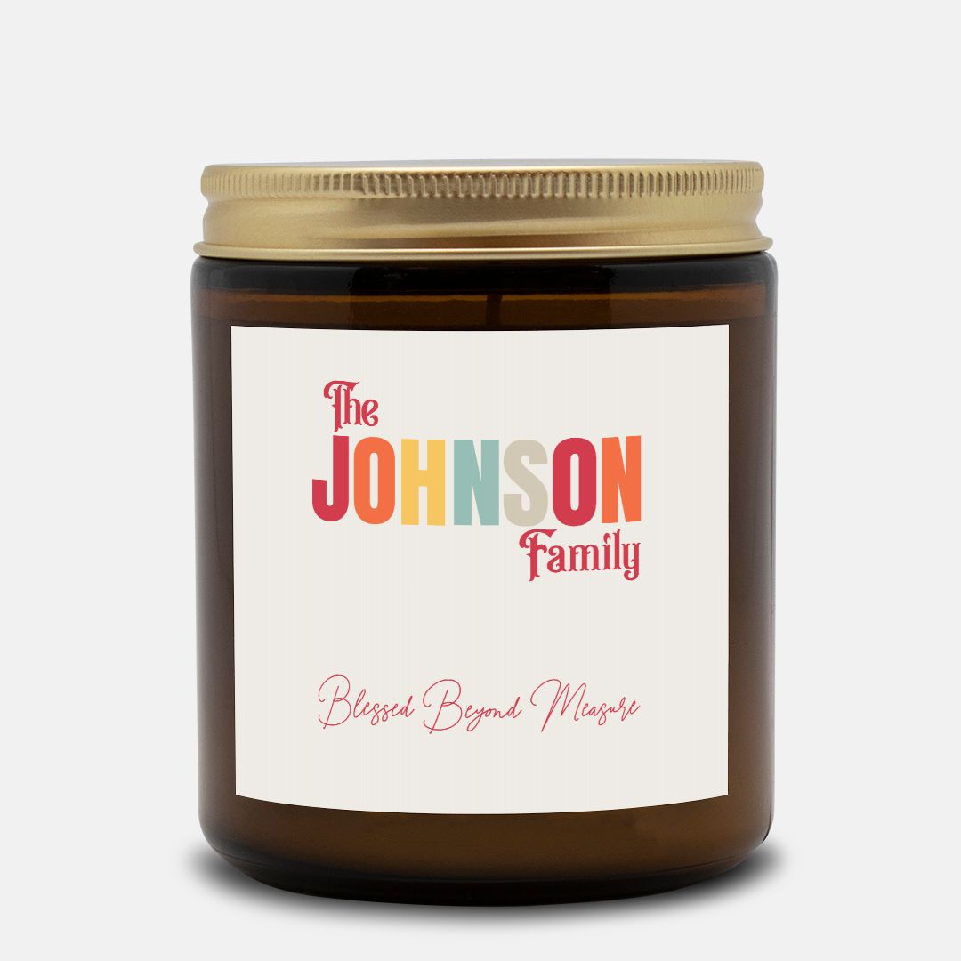 Candle Amber Jar 9oz - CUSTOMIZABLE