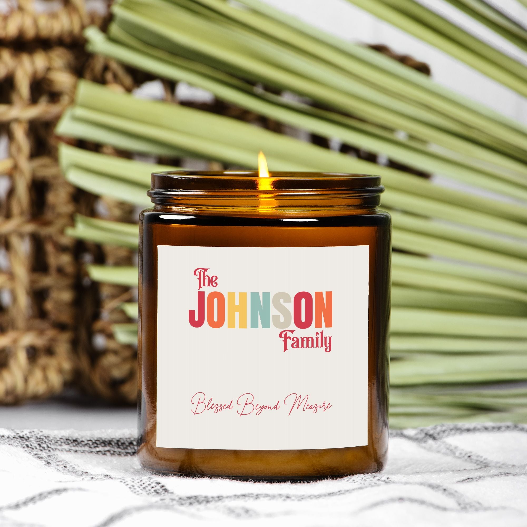 Candle Amber Jar 9oz - CUSTOMIZABLE