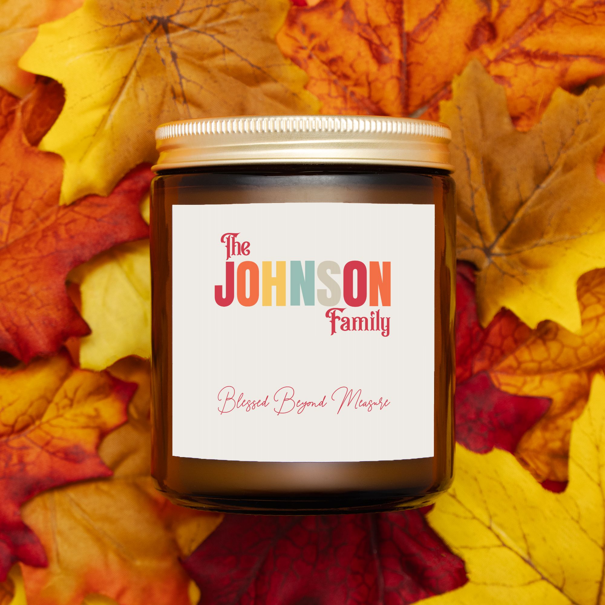 Candle Amber Jar 9oz - CUSTOMIZABLE