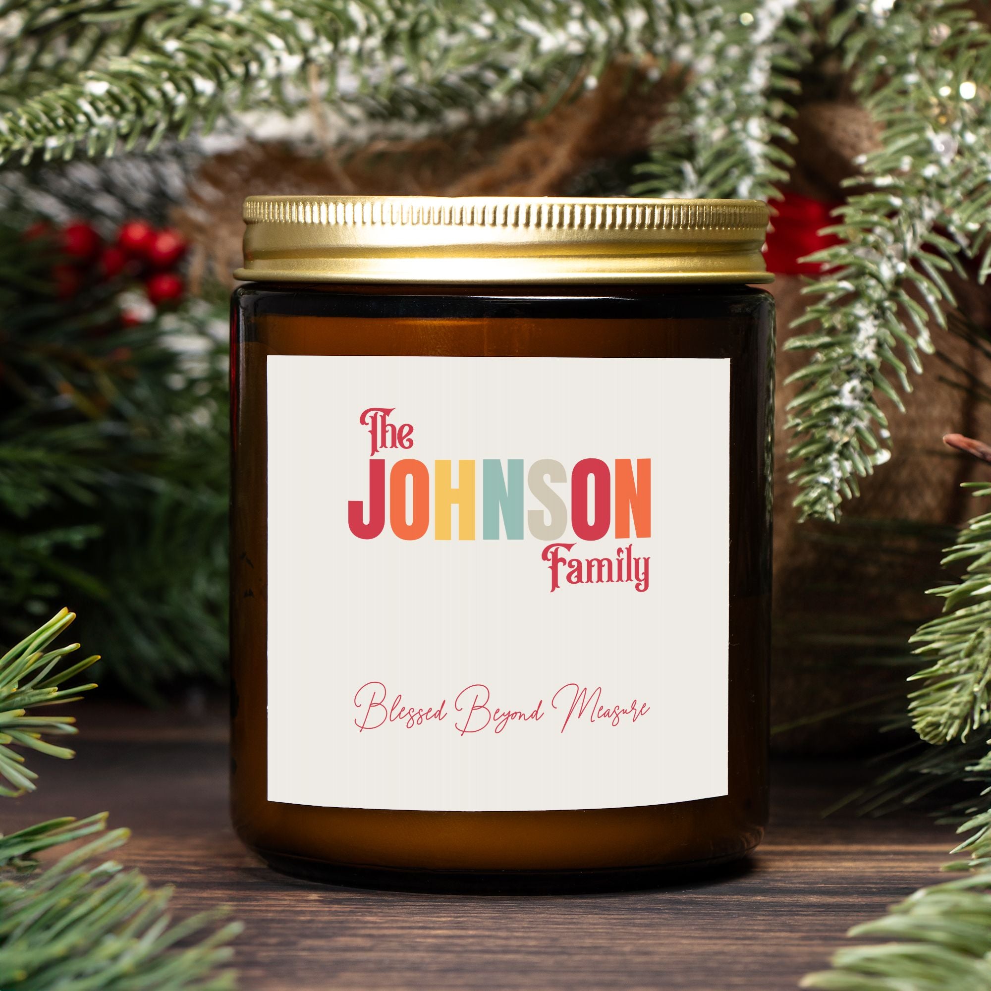 Candle Amber Jar 9oz - CUSTOMIZABLE