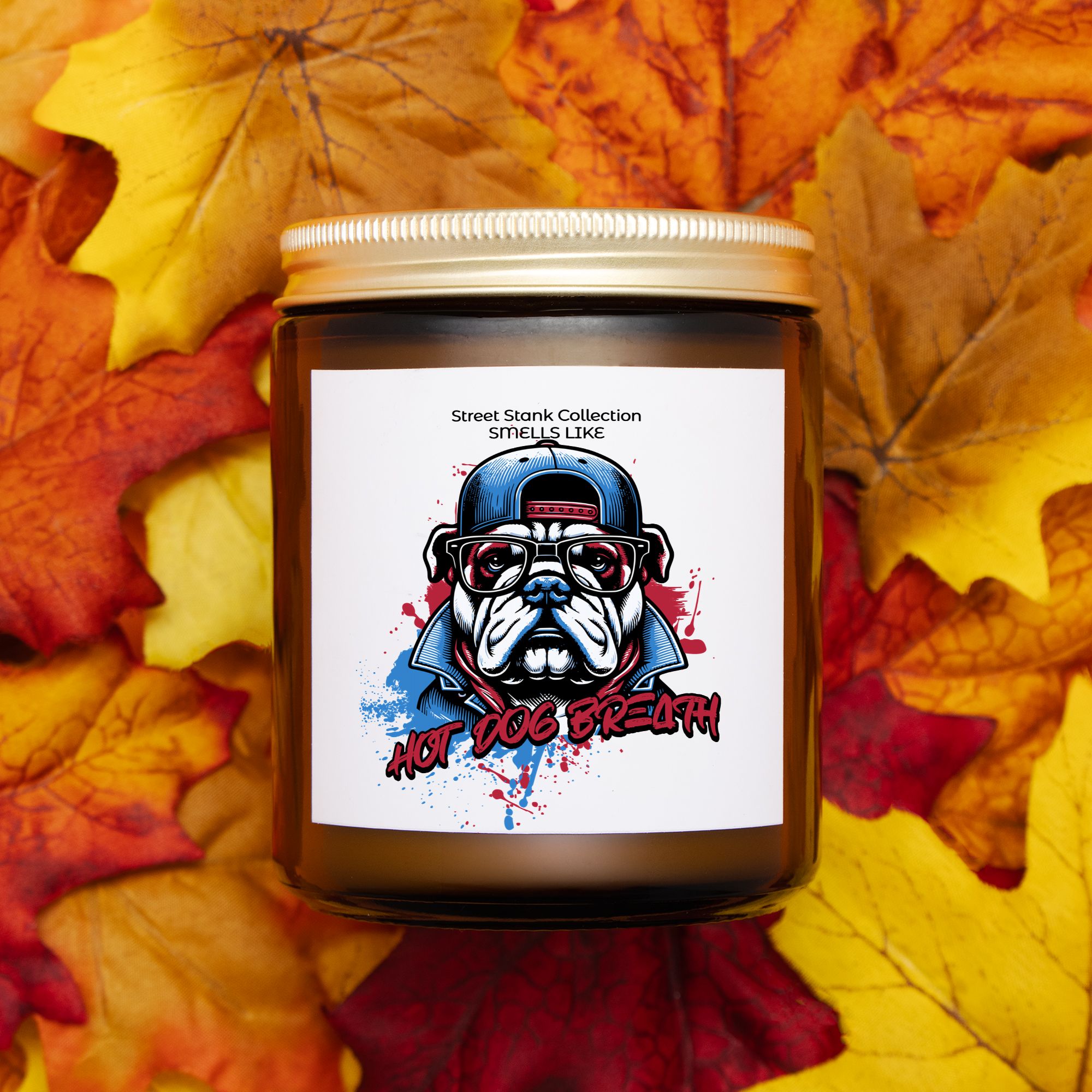 Candle Amber Jar 9oz - SMELLS LIKE HOT DOG BREATH